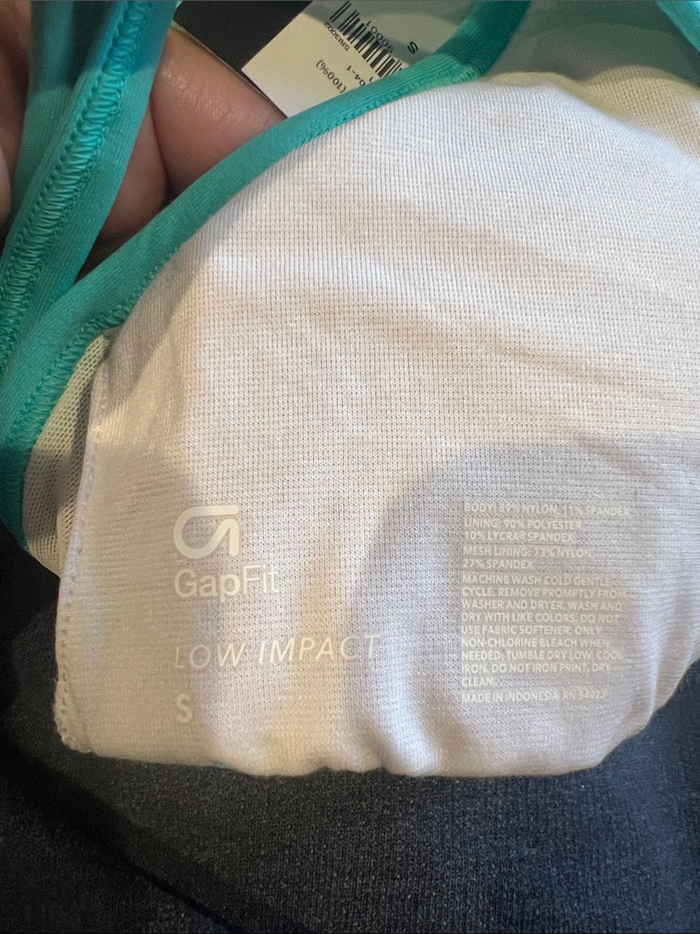 GAP Teal Racerback Tank Top, built in Bra w/ removable Pads. - Picture 4 of 9